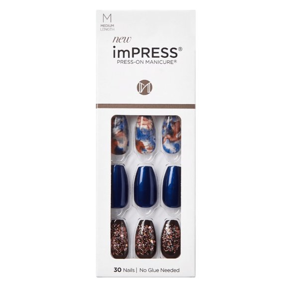 imPRESS Other - NWT new imPRESS Press-On Nails, Medium Coffin length, "Indigo Autumn"